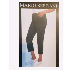 NWT Mario Serrani Women's SZ Sm Black Comfort Pull On Pants